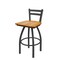 Holland Bar Stool Co 25" Low Back Swivel Counter Stool, Pewter Finish, Med Oak Seat 41125PWMedOak - alternate 1